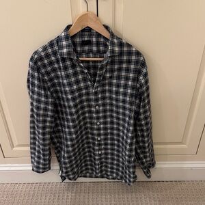 J. Crew Navy and White Ludlow Checkered Shirt